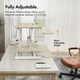 image 3 of VonHaus Height Adjustable Bamboo Standing Desk Converter, 80cm Length Multi | Light Wood