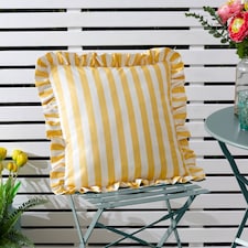 Furn Lottie Striped Ruffle Outdoor Cushion