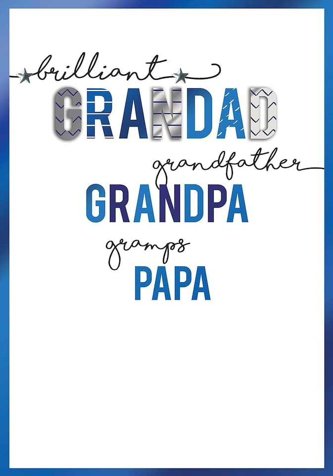 image 1 of Grandad Grandpa Gramps Grandfather Papa Embellished Father's Day Card