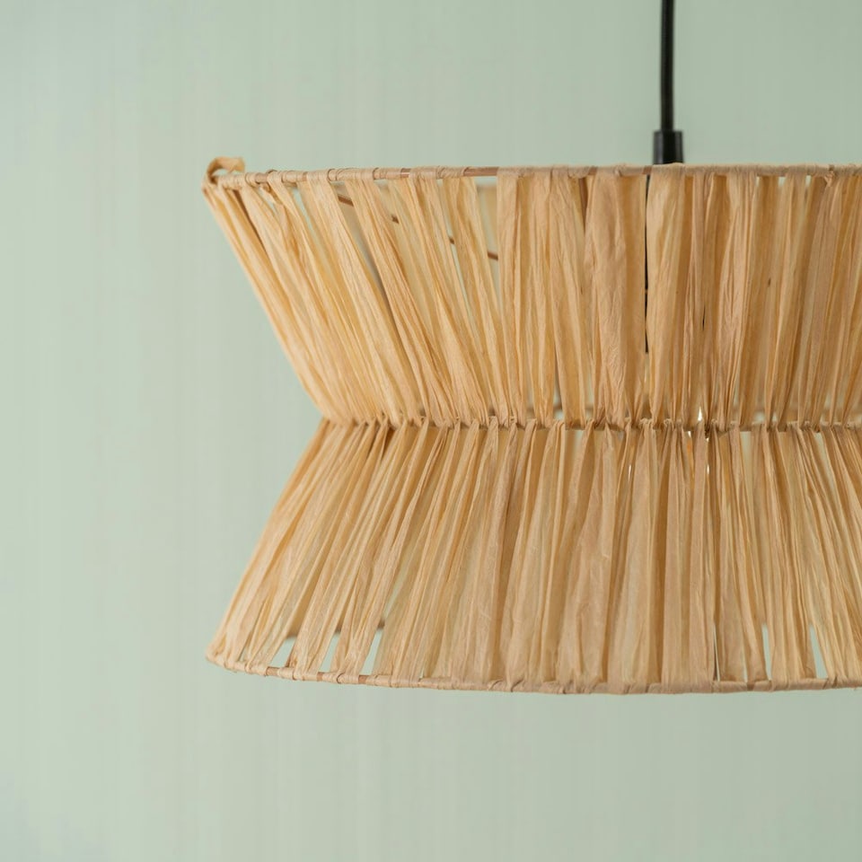image 1 of ValueLights Maddie Handmade Natural Paper Rope Easy Fit Ceiling Light Shade - Bulb Included