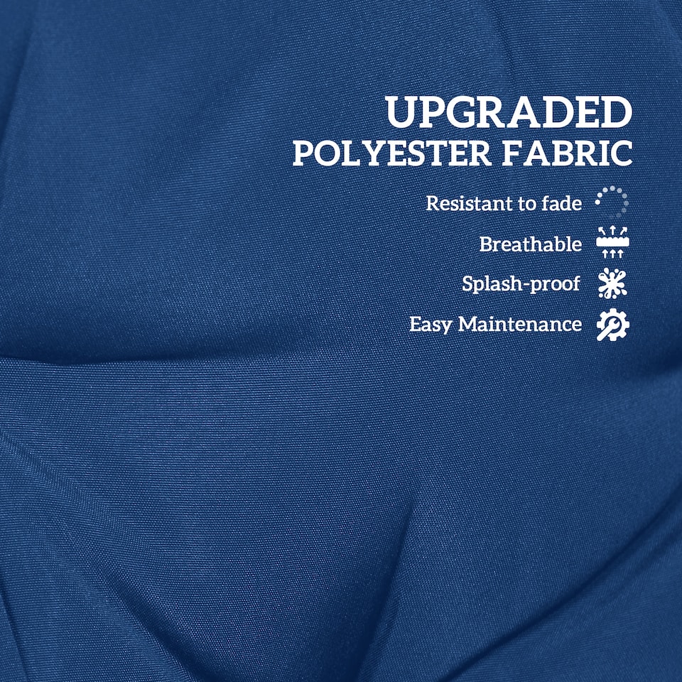 image 1 of Outsunny Outdoor Seat Cushions Back Cushion with 2 Pillows, Seat Pads | Blue | Dark Blue | Seat cushion: 150x50x10cm, Back cushion: 150x50x10cm, Pillow: 40x30x15cm