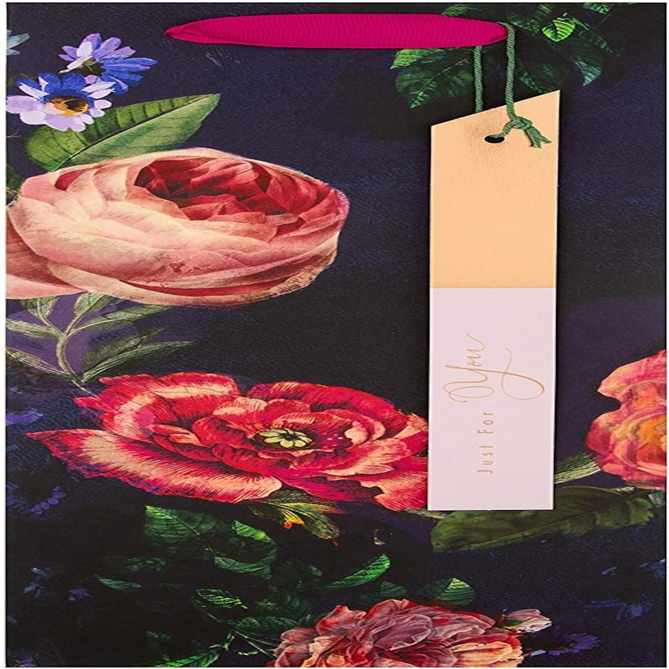 image 1 of Dark Floral Design Multi-Occasion Bottle Bag