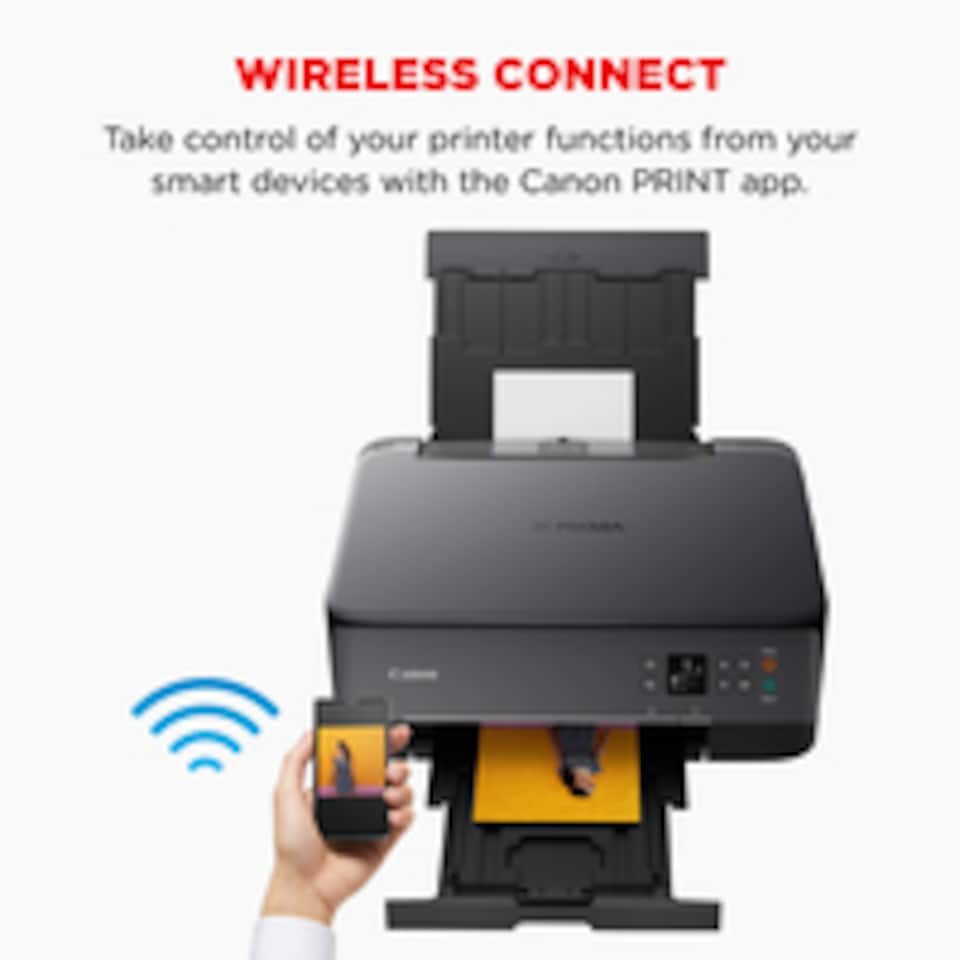 image 1 of Canon PIXMA TS5350i Wireless Colour 3-in-One Inkjet Photo Printer, Black, Colour, 2, 4800 x 1200 DPI, A4, 13 ppm, Duplex printing | Black | Yes | 215.9 x 676 mm