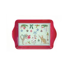 Ulster Weavers Christmas Cats Tray - Scatter Seafoam