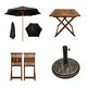image 1 of Outdoor 2 Person Folding Square Wooden Garden Patio Dining Table Chairs Parasol and Base Set