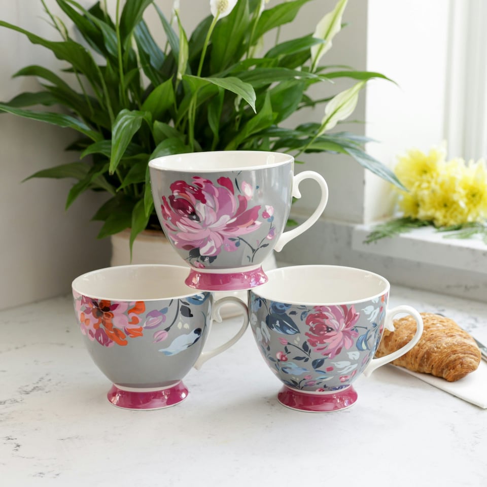 image 1 of KitchenCraft China Pink Flower Mug | Multi | 1