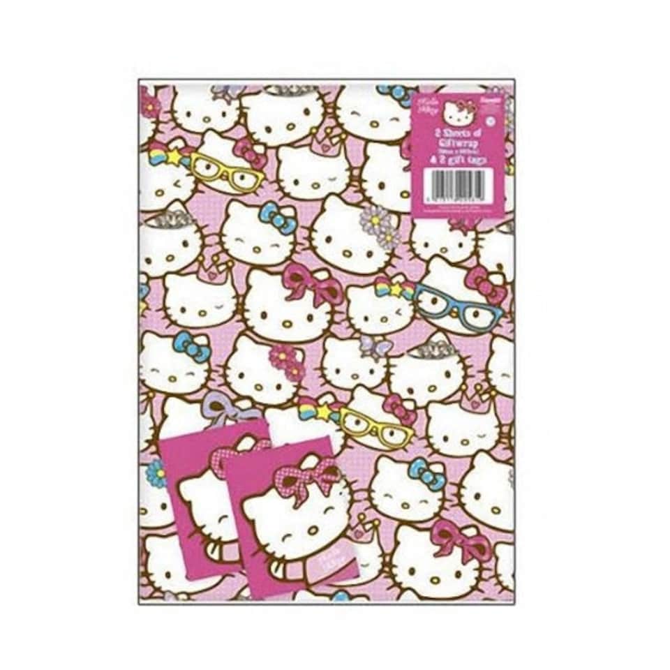 Hello Kitty Wrapping Paper Sheets - Pink - One Size