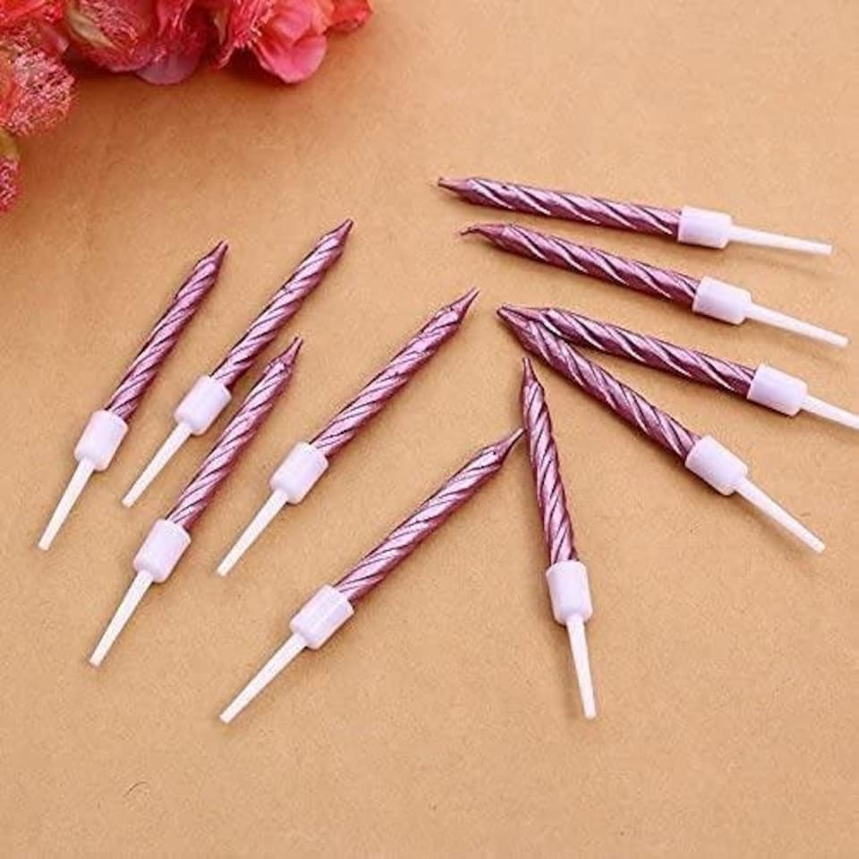 image 1 of 10pcs Light Pink Candles for Birthday Anniversary Pink