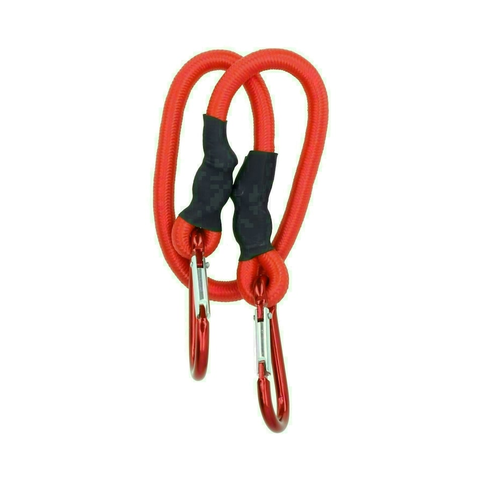 image 1 of 24" 60cm Bungee Rope with Carabiner Clips Cords Elastic Tie Down Fasteners 4pc