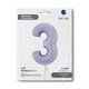 image 2 of Satin Lilac Number 3 Giant Foil Helium Balloon 102cm / 40 in