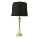 image 1 of Gold Plated Table Touch Light with Black Cotton Fabric Shade Gold | Black