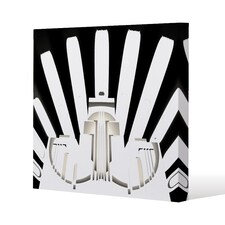 Art Deco Skyscraper in Black & White (Canvas Print) / 77 x 77 x 4cm | Multi