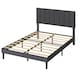 image 1 of Levede Bed Frame Double Upholstered  Foam Headboard Soft Linen Fabric Wooden | Grey | Double | Double