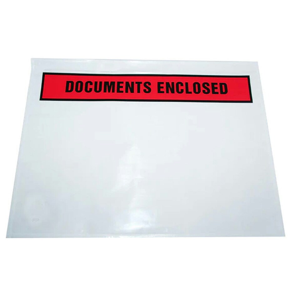 image 1 of 1000 x A5 Printed Self Adhesive Document Enclosed Wallets Clear | C5