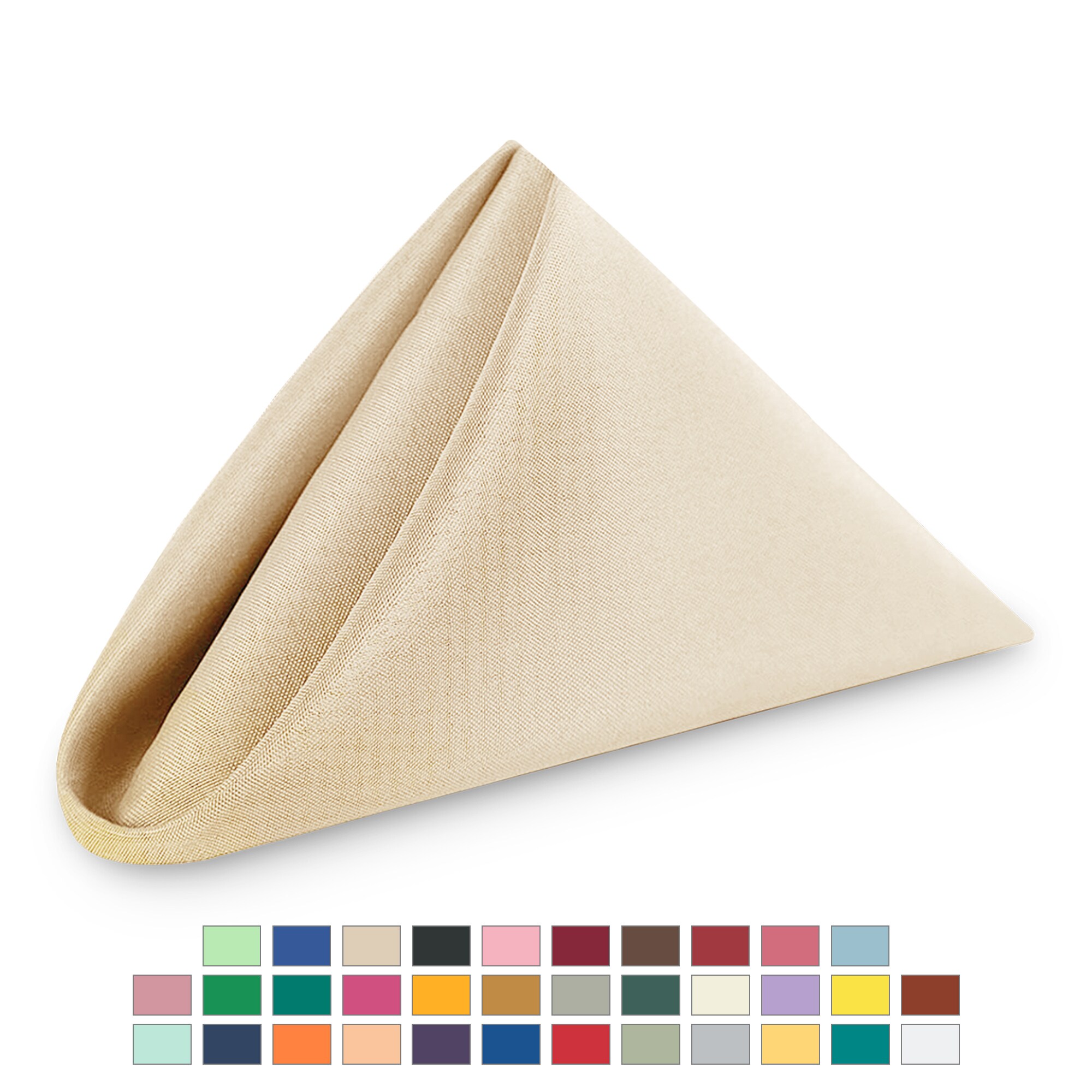 Neel Blue 20 Inch Polyester Table Napkins, Reusable, Wrinkle-Resistant - 50x50cm in Beige | Size: 50x50 cm