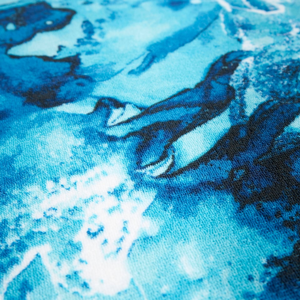 image 1 of OHS Marble Print Soft Absorbent Quick Drying Travel Holiday Summer Beach Bath Towel Blue | Teal Blue | One size