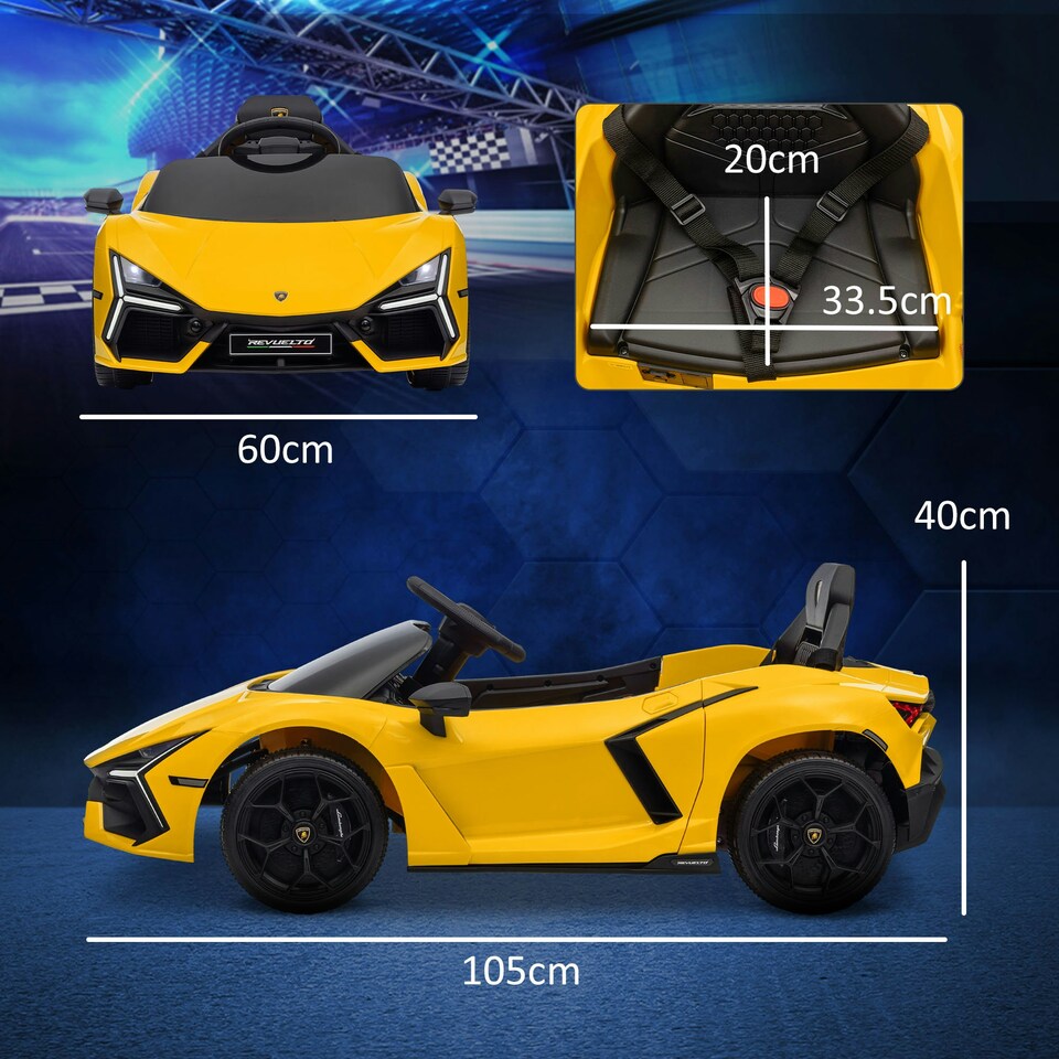 image 1 of AIYAPLAY Lamborghini Revuelto Licensed Ride On Car, with Suspension, Yellow