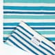 image 5 of Homescapes Modern Blue Scandinavian Style Striped Cotton Rug - 120 x 180 cm | Blue | Aqua