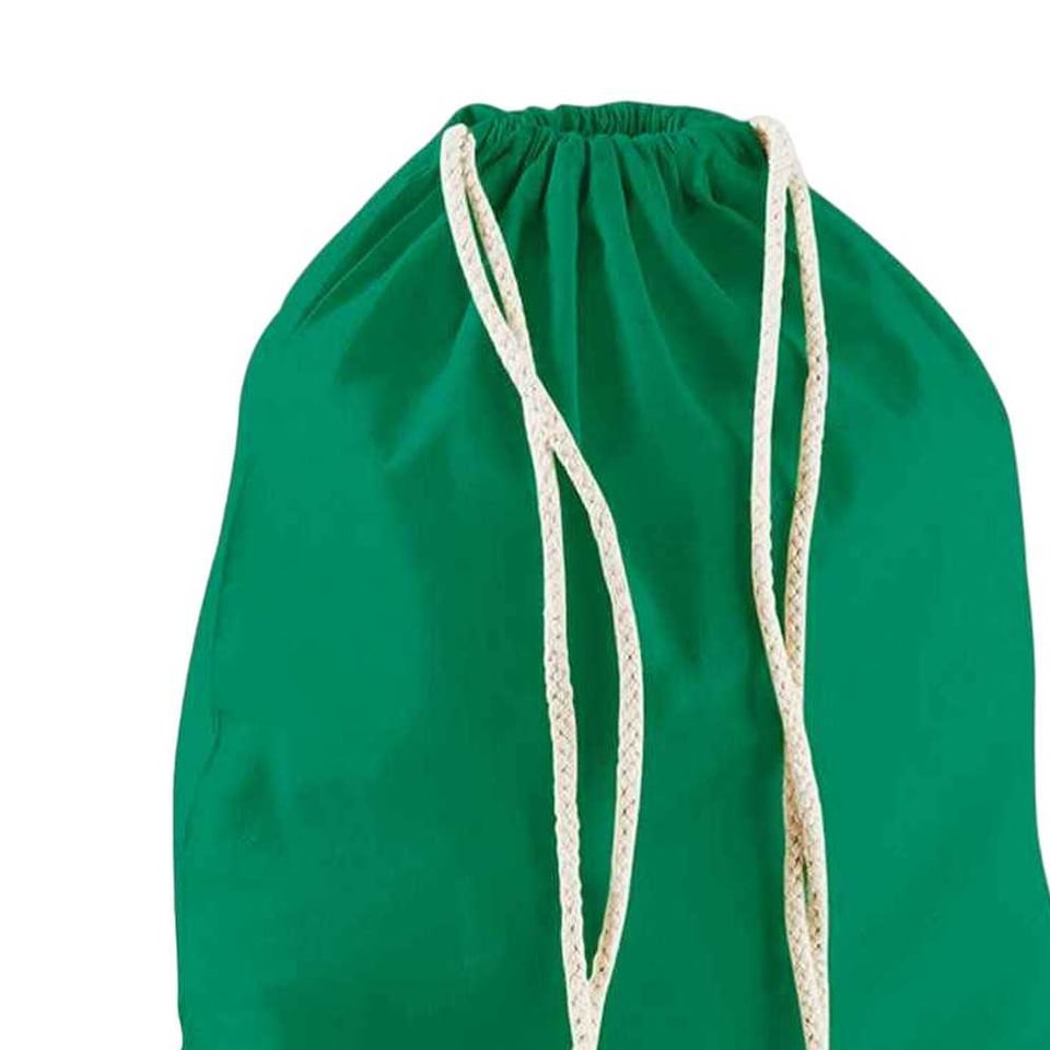 image 1 of Westford Mill Cotton Drawstring Bag | Green | Kelly Green | One Size | 1