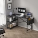 image 2 of MCC Direct Computer Desk L Shaped Corner Desk with Adjustable shelves - Lotus 120cm Black | Black
