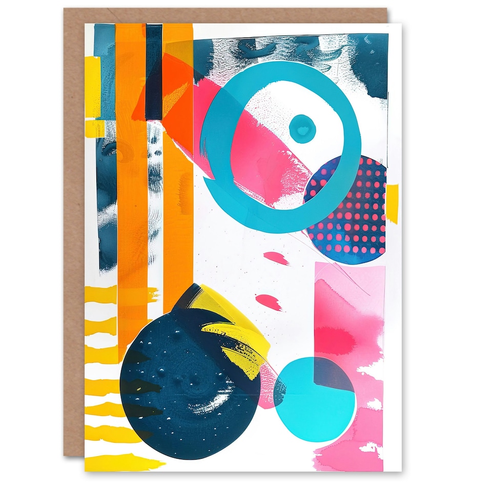 image 1 of Bright Colourful Patterns Circles Abstract Him Her Birthday Card