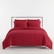 image 1 of Luxury Satin Stripe Duvet Cover Set T250 Cotton Rich Soft Bed Linen | Red | Super King