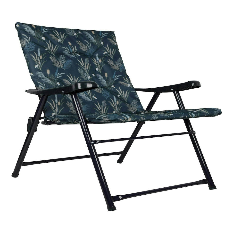 image 1 of Mountain Warehouse Padded Folding Chair Patterned Sturdy Camping Outdoor Seat Blue