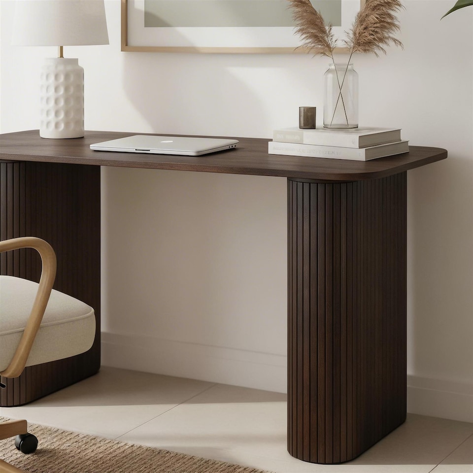 image 1 of Monroe Wooden Compact Desk Computer PC Laptop Table Workstation Office