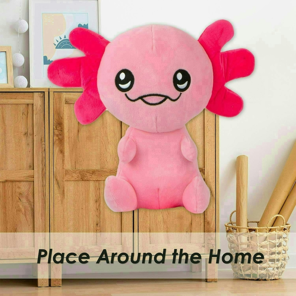 image 1 of Axolotl Soft Toy Cute Plushie Huggable Cuddly Stuffed Toy 25cm Pink