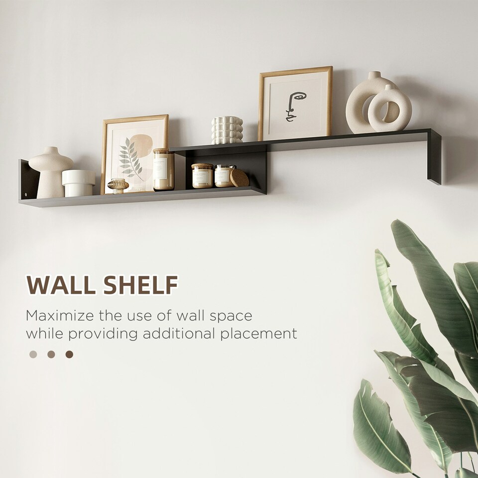 image 1 of TV Unit Cabinet for TVs up to 65 Inches w/ Wall Shelf and Storage Cabinet White