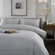 image 3 of St Quentin 100% Cotton Double Gauze Duvet Cover Set - Soft & Breathable Bedding - 180 Thread Count Grey | Grey | Double