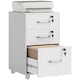 image 1 of HOMCOM Mobile Filing Cabinet with 3 Drawers and Wheels, Lockable Rolling Under Desk Drawers for A4 and Letter Sized Hanging File Holders, Printer Stand for Home Office, White | White | White