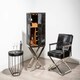 image 2 of Kensington Townhouse Hair On Hide Top Round Side Table Black