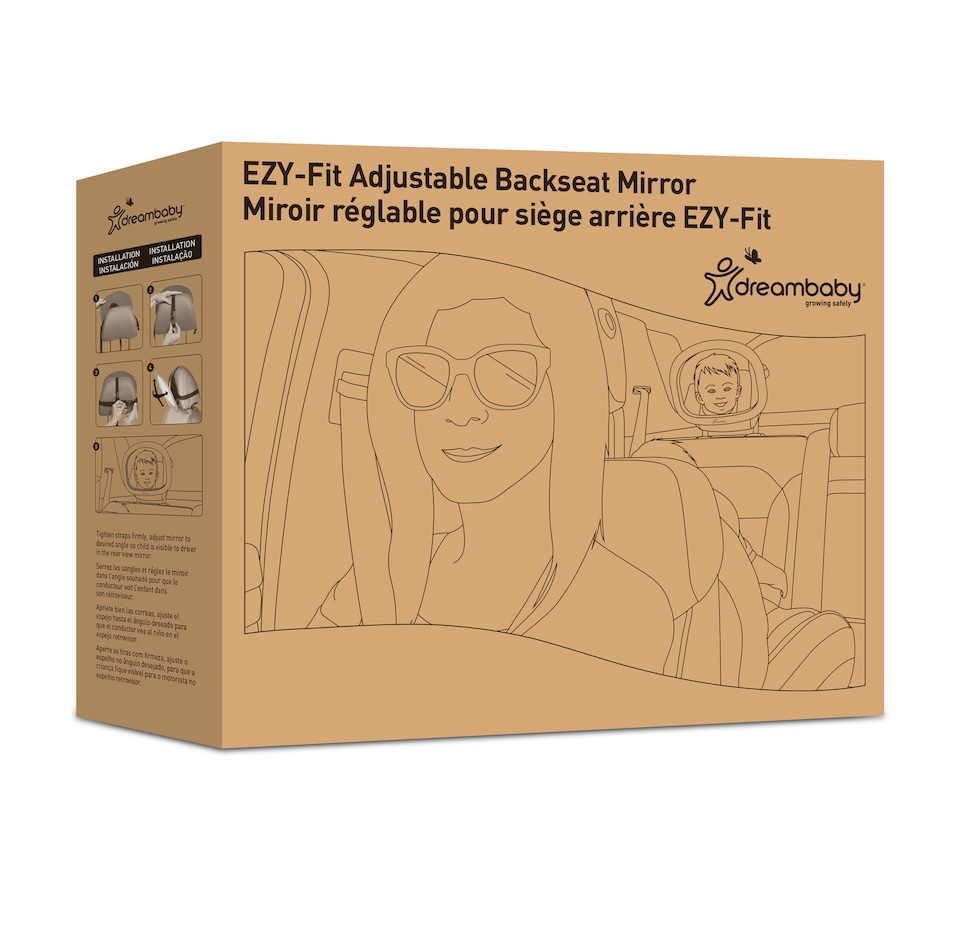 image 1 of Dreambaby EZY-Fit Adjustable Backseat Car Mirror Grey