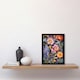 image 2 of Modern William Morris Style Elegant Anemone Black Framed Wall Art Print A4