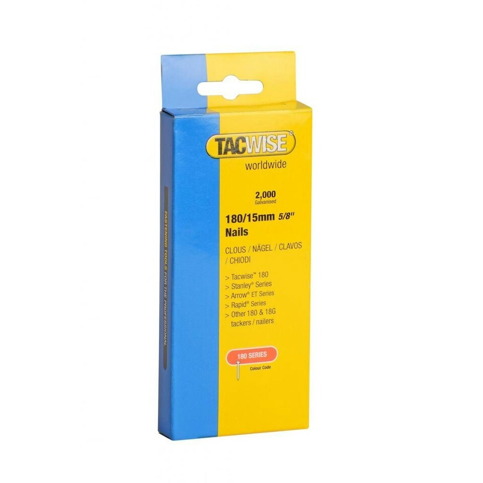Tacwise Tacker Nails (180 Series) - Silver - 40mm