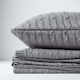 image 5 of Homescapes Cotton Cable Knit Grey Cushion Cover - 45 x 45 cm | Grey | Grey | 45 x 45 cm