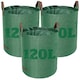 image 1 of Dihl 3x 120 Litre Heavy Duty Garden Waste Bags, Reusable Rubbish Sacks with Upper and Side Handles, 45cm x 76 cm, Green, Woven Polypropylene. For Waste, Grass, Leaves and More. Pack of 3