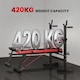 image 5 of SPORTNOW 420KG Weight Bench with Adjustable Bench Press Rack and Dip Station, Heavy Duty Flat or Incline Workout Bench for Home Gym Full Body Strength Training