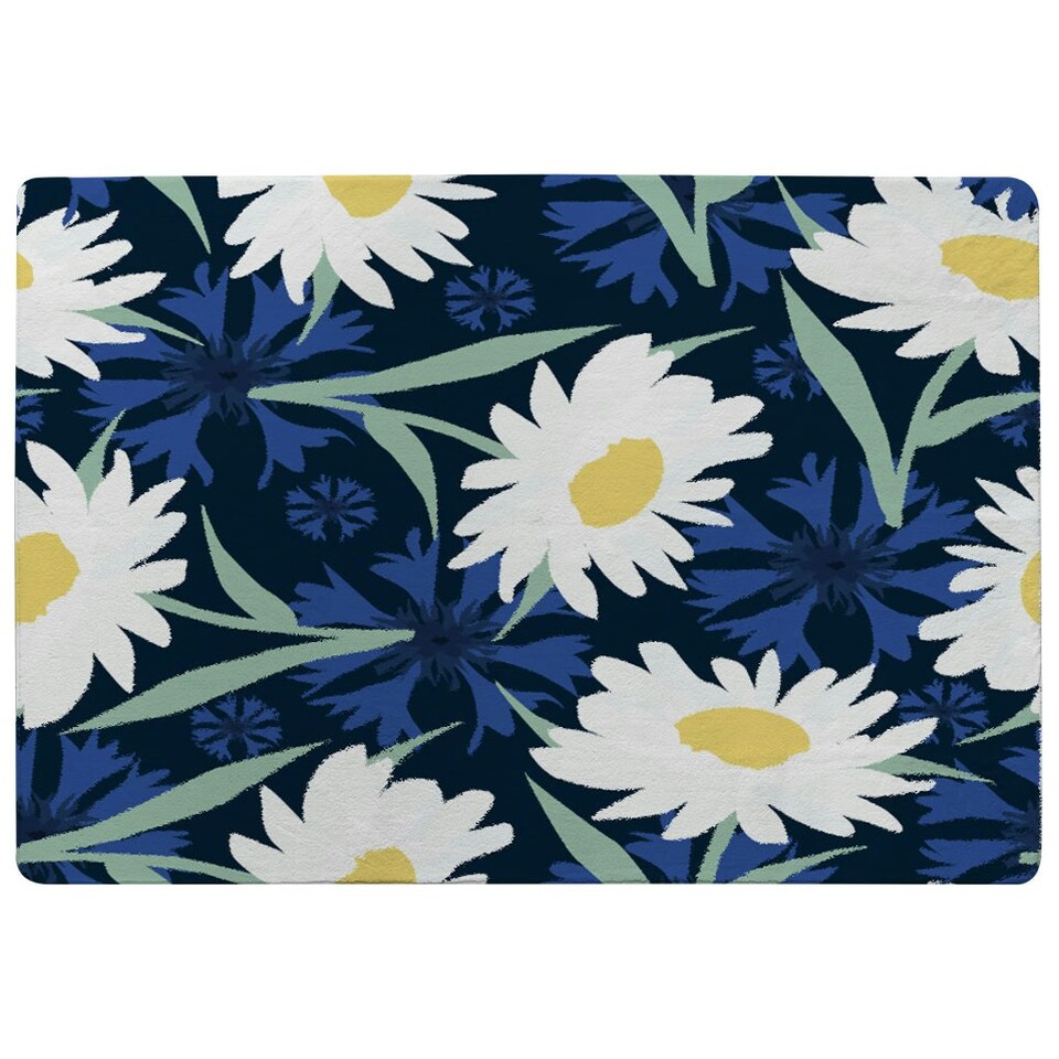 image 1 of Daisies on Navy (Rug) Blue | XL: 160x230cm