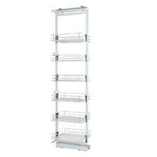 Living and Home Tall and Narrow 6-Tier Metal Kitchen Pull-out Kitchen Cabinet Basket Shelf, Silver