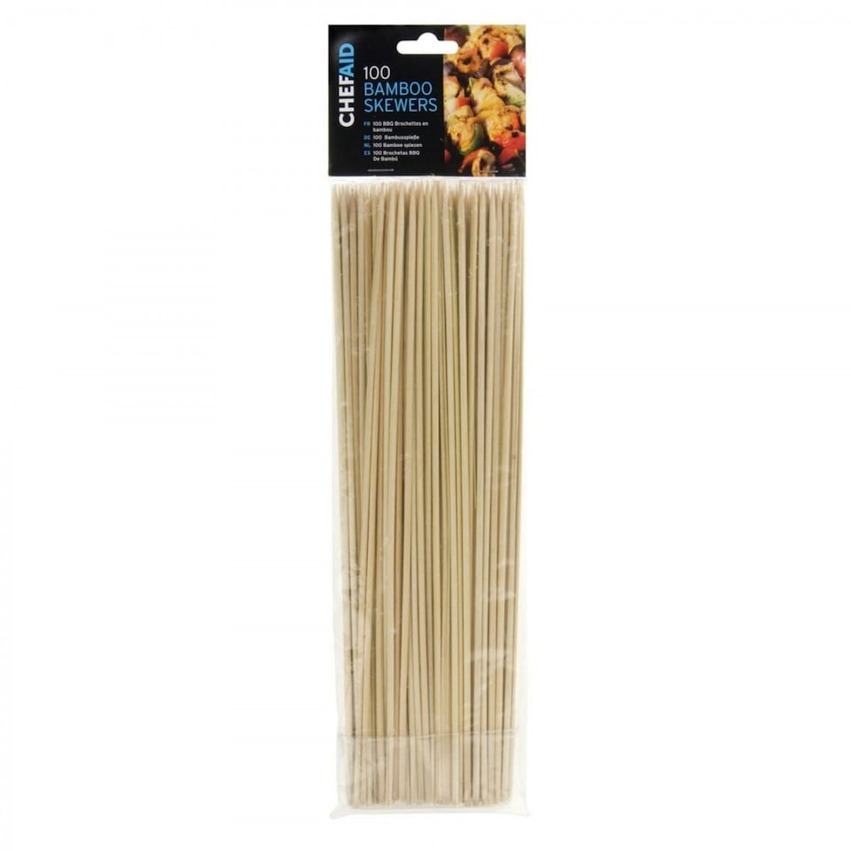 image 1 of Chef Aid Bamboo Skewers (Pack of 100) - Cream - 30.5cm