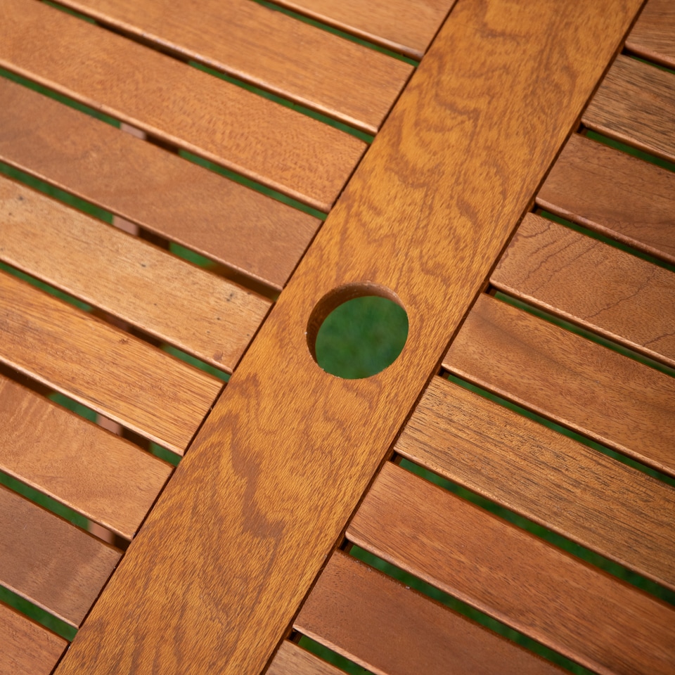 image 1 of Windermere Outdoor 4 Person Folding Square Wooden Table