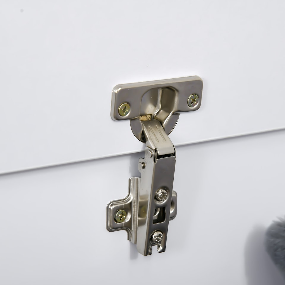 image 1 of HOMCOM 113L Storage Chest, Storage Box with Flip-Top Lid and 2 Safety Hinges, Storage Trunk for Living Room, Entryway, 100 x 40 x 40 cm, White