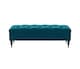 image 3 of 137cm Safar Ottoman bench with Storage and Turned Wooden Legs- Plush Velvet Shoes Bench - Emerald Green Chesterfield Storage Bench