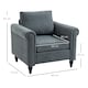 image 3 of HOMCOM Vintage Armchair Fabric Accent Chair with Wood Legs Grey
