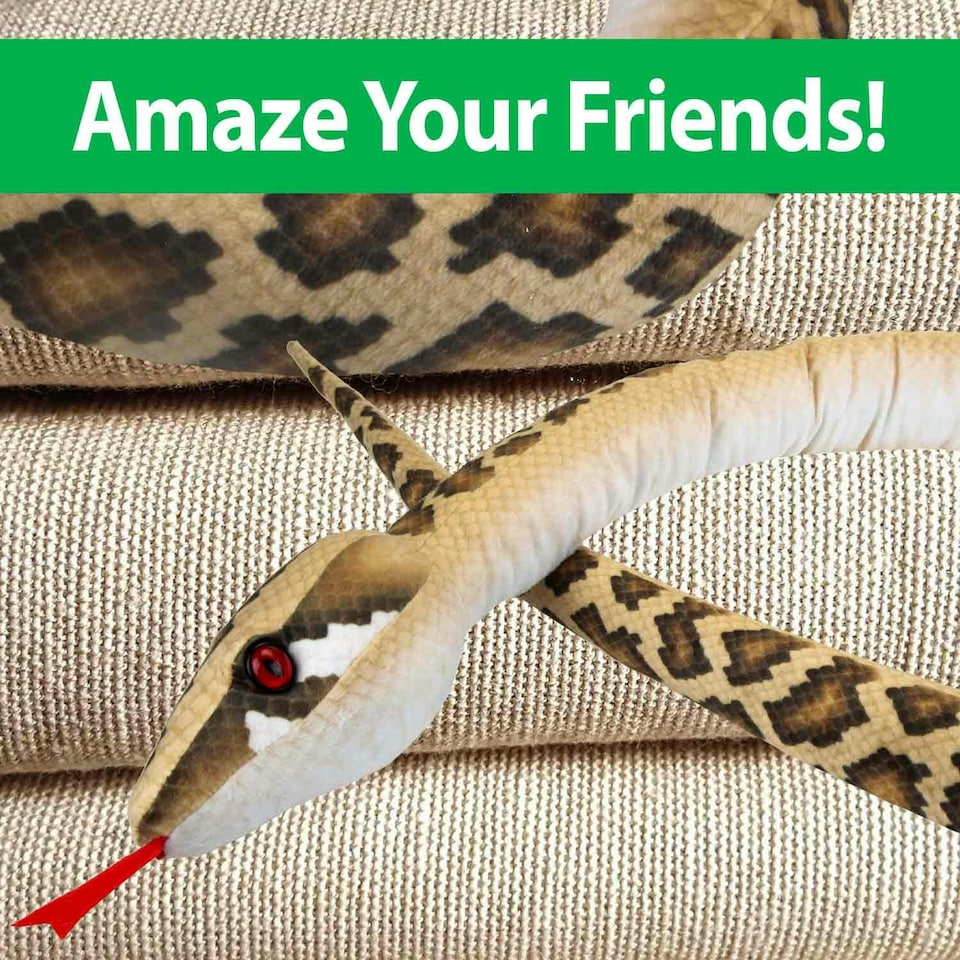 image 1 of Brown Snake 180cm Plush Lifelike Printed Toy - Natural World Collection