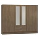 image 1 of Nevada 6 Door 2 Drawer Mirrored Wardrobe Brown | Rustic Oak