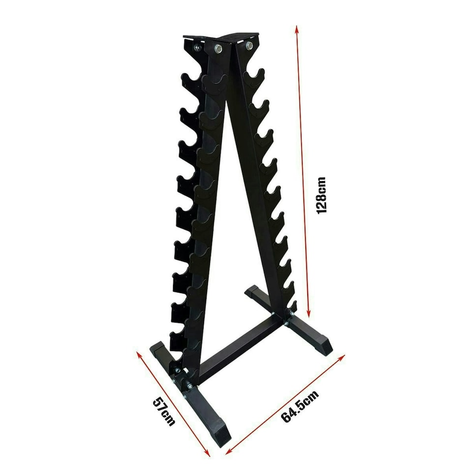 image 1 of 10-Pair Hex Dumbbell Rack