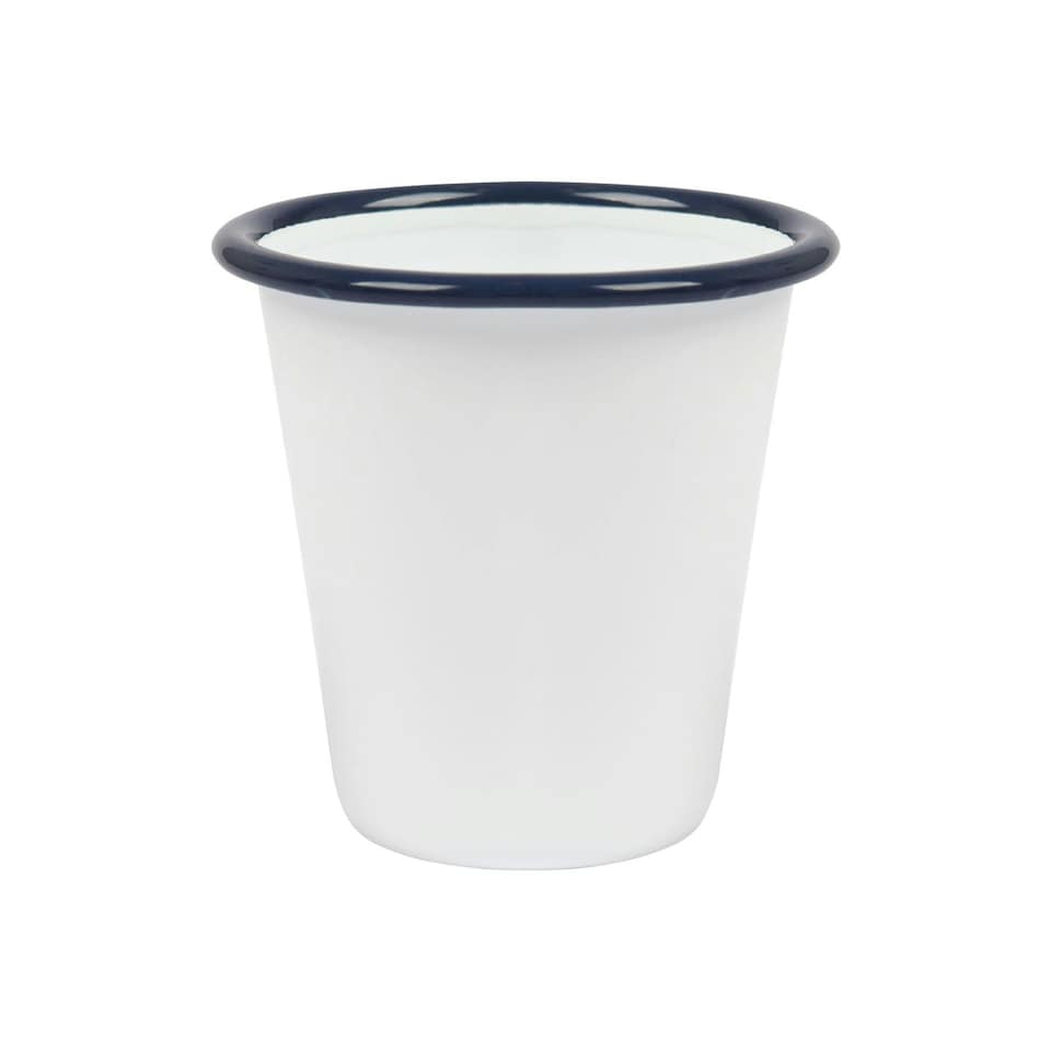 image 1 of Argon Tableware White Enamel Tumblers - 300ml - Blue - Pack of 6 Blue